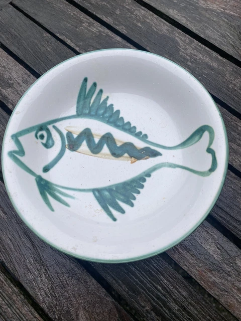 Lot 6 Assiettes Vintage Motif Poissons – Céramique Multicolore – Déco Cuisine