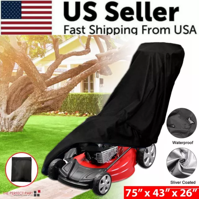 Waterproof Lawn Mower Cover Heavy Duty UV Protector for Push Mower Universal Fit