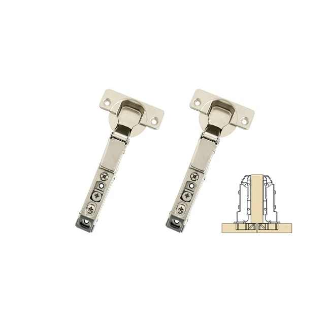 Cerniere Soft Close 95° Per Porte Pesanti - 2 Pezzi Con Ammortizzatore, Battuta Esterna, Diametro 40mm - Foto 12