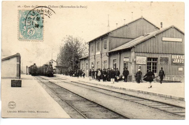 MOURMELON LE PETIT - Marne - CPA 51 - arrivée du train en Gare