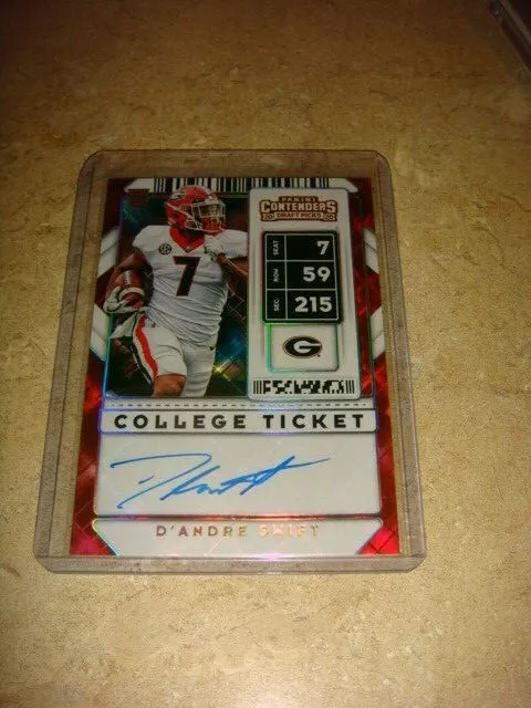 2020 Panini Contenders Draft Picks Dandre Swift RC Auto # 13/15