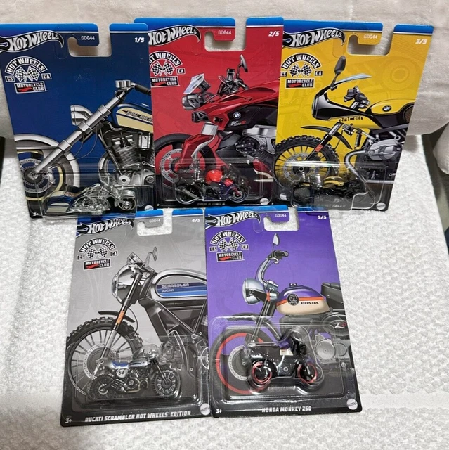 Collection Complète Hot Wheels Moto Club 2024 (5 Modèles) - Bad Bagger, BMW, Honda, Ducati - Neuves En Boîte