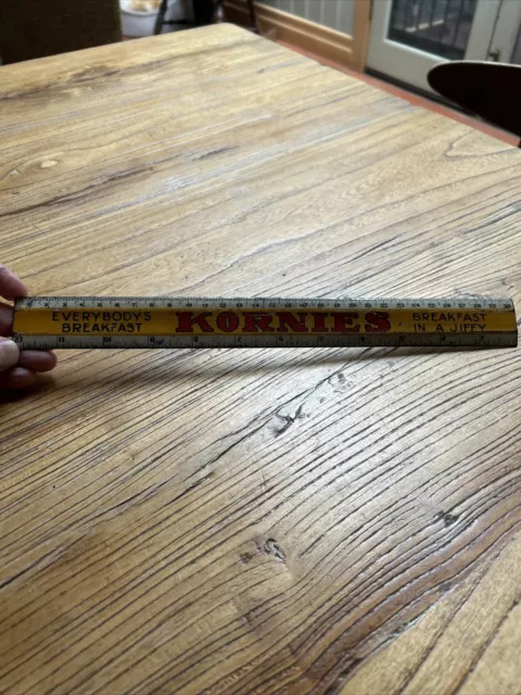 Rare Vintage Advertising Australian KORNIES Tin 12’’ Ruler