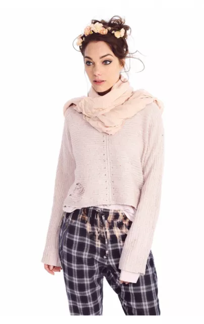 NWT Wildfox Couture - Terra Crop Sweater in Pout Pink