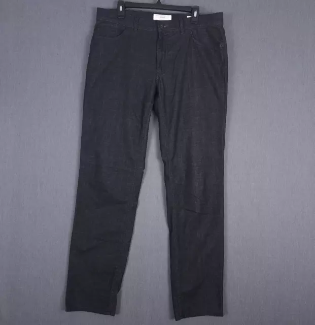 Brax Pants Mens 36x34 (37x34) Dark Gray Cooper Fancy Regular Casual Flat Front