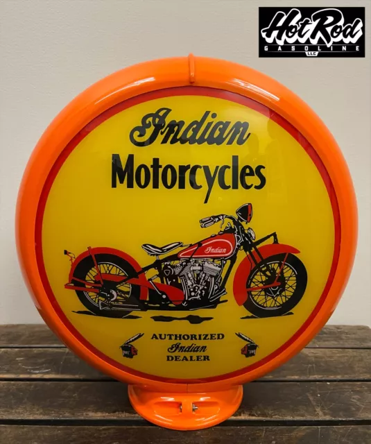 INDIAN MOTORCYCLE Reproduction 13.5" Gas Pump Globe - (Orange Body)