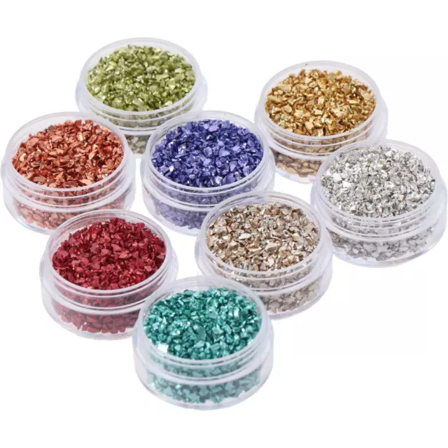 Glass Crushed Glass for Crafts 12 Colors Fine Glitter  Nail Arts Craft