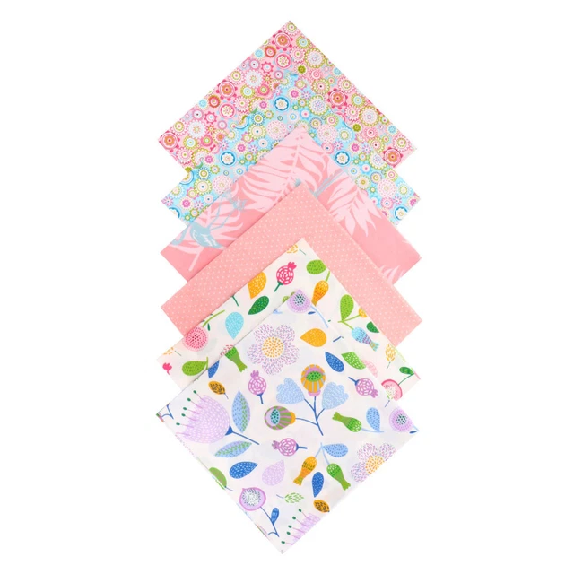 6 Pcs Cotton DIY Handcraft Patchwork Flower Squares Printed Quilting Fabric 3