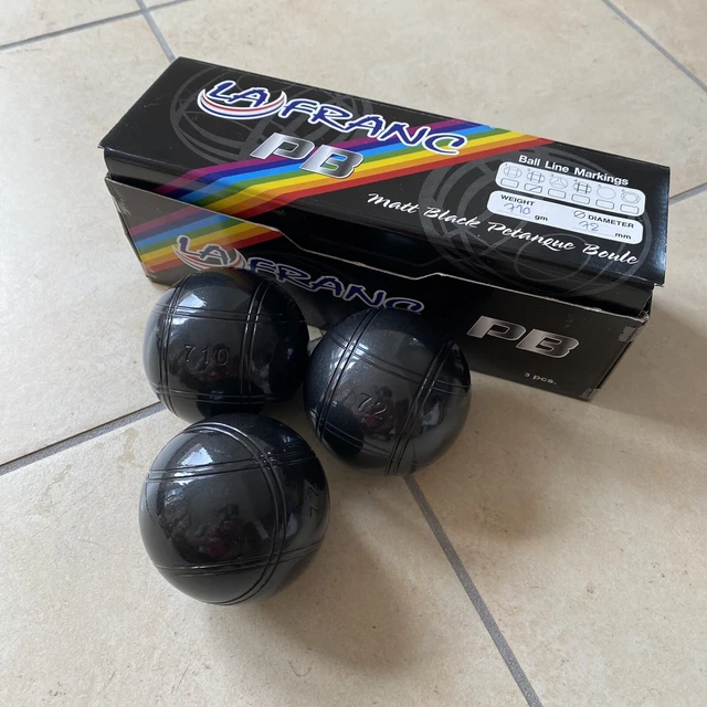 NEUF - COFFRET 3 boules de pétanque 74mm 700gr PB Matt Black- LA FRANC