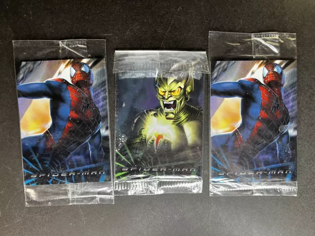 Lot Of (3) Sealed 2002 Spider-Man Movie Promo Cards