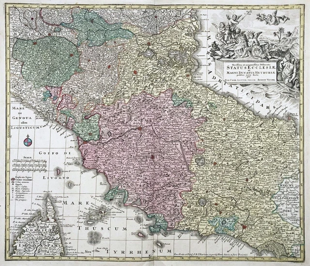 Toscana Pisa Roma Siena Firenze Bologna Ravenna Mappa Carta Lotter