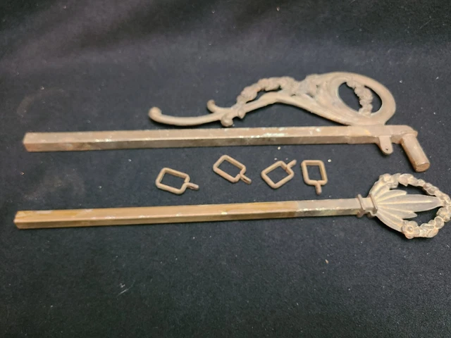 Antique ORNATE Architectual Salvage Decorative CURTAIN Rod Swing Arm Extension 2