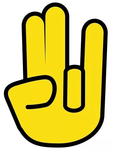 Autoaufkleber Sticker Finger Shocker Hand gelb Aufkleber