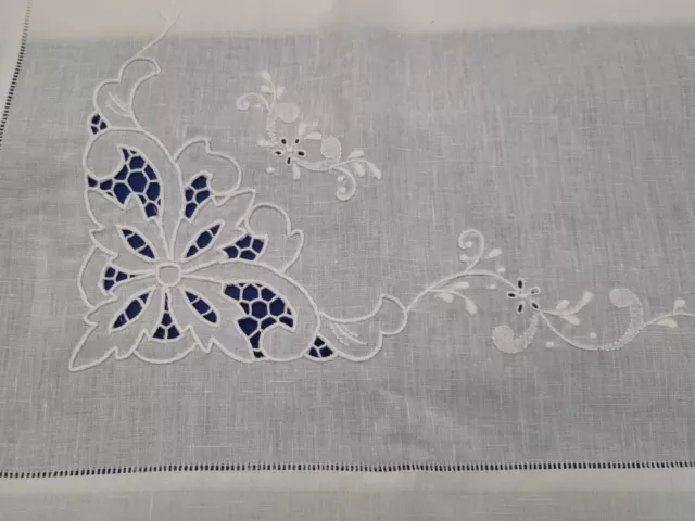 Museum sheet IN Pure Linen With Embroidery Carving by Hand Sheet Linen Fabric