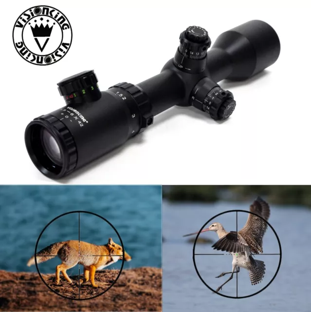 Visionking 1.5-6x42 R/G Mil dot Reticle 30mm Tactical Rifle Scope Turret Lock