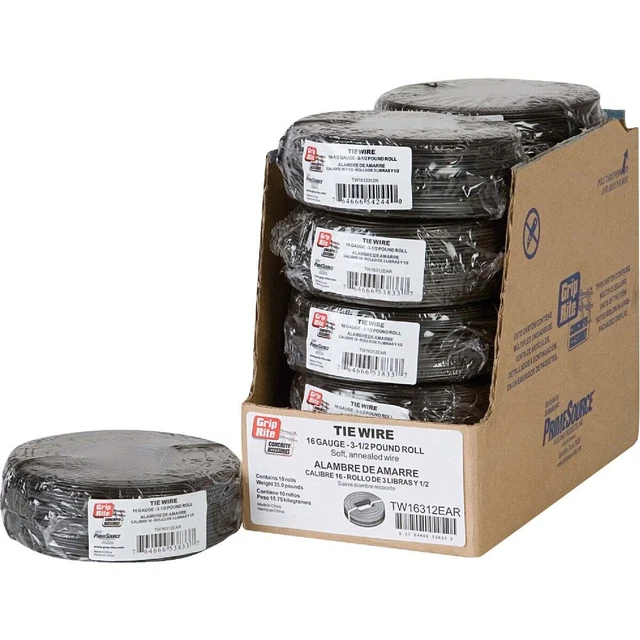 Grip-Rite 16 Ga. 3.5 Lb. Wire Rebar Tiewire (Retail Pack) TW16312EAR Grip-Rite