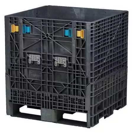 Buckhorn Bn3230342010000 Black Collapsible Bulk Container, Plastic, 12.9 Cu Ft