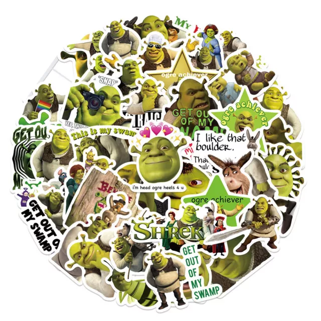 50X Shrek Movie Character Puss in Boots Donkey Princess Fiona Kids Teen Stickers