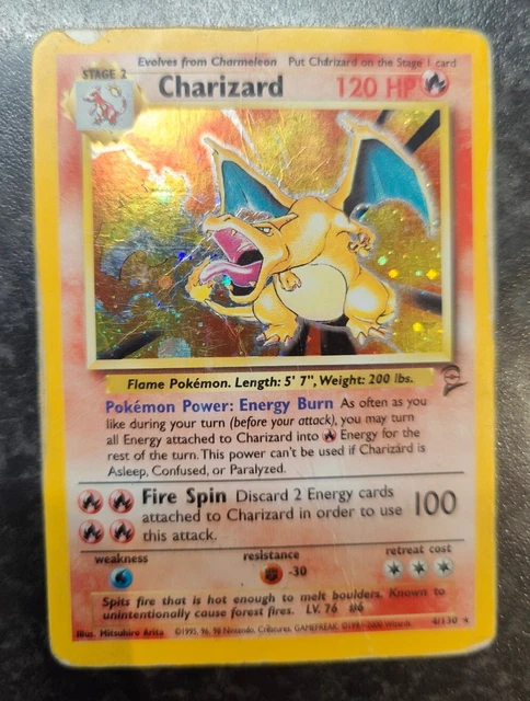 Charizard 4/130 Base Set 2 Holo Rare 1999 WOTC TCG Pokemon Card