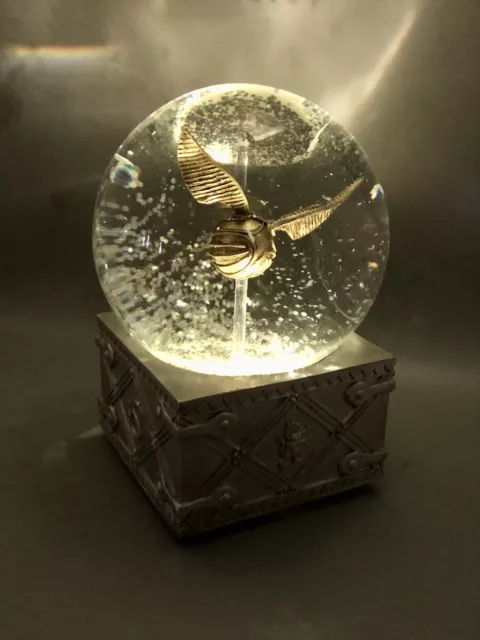HARRY POTTER Golden Snitch Quidditch Lit Snow Globe Musical Pottery Barn ~ READ
