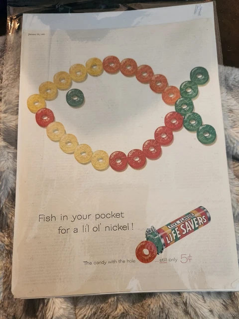 Life Savers Candy Print Ad Vintage 1961 Magazine Advertisement Graphic Design