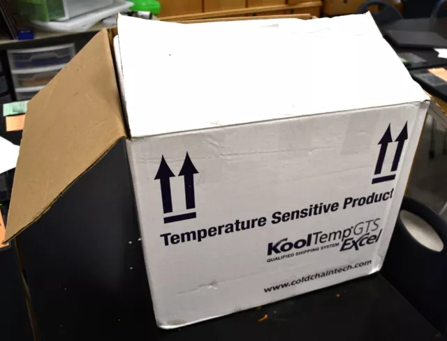 Kool Temp GTS Excel Styrofoam Insulated Shipping Cooler  17”x17"x14” w/ pcm gel