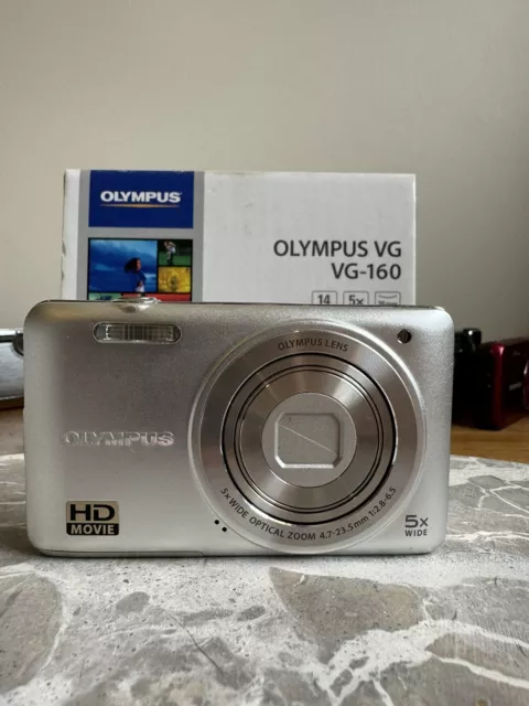 Olympus VG-160 14.0MP  Compact HD Digital Camera 5x  Zoom - TESTED & WORKING