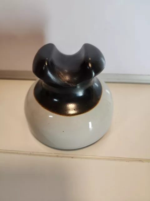 Vintage Antique 2 Tier Mushroom Porcelain Insulator In Grey And Brown 3