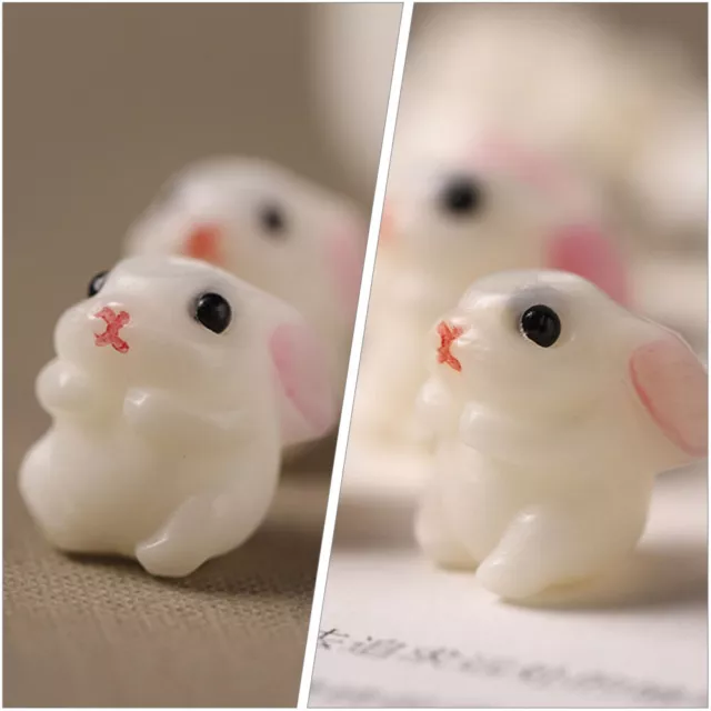 2 Easter Bunny Jade Rabbit DIY Spacer Beads Pendant Jewelry Making Crafts