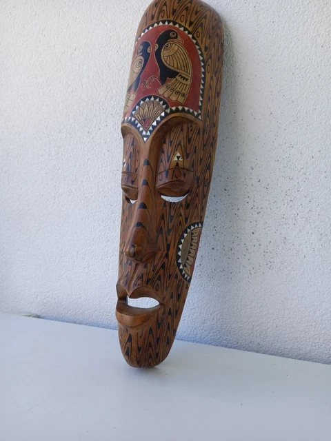 Masque Africain Ancien En Bois – Pièce Originale Des Années 1940-1960, Décoration Ethnique