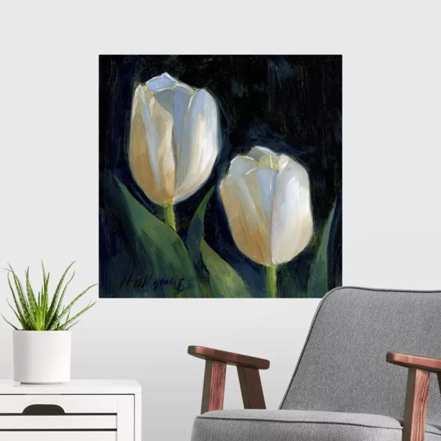 White Tulips Poster Art Print, Tulip Home Decor