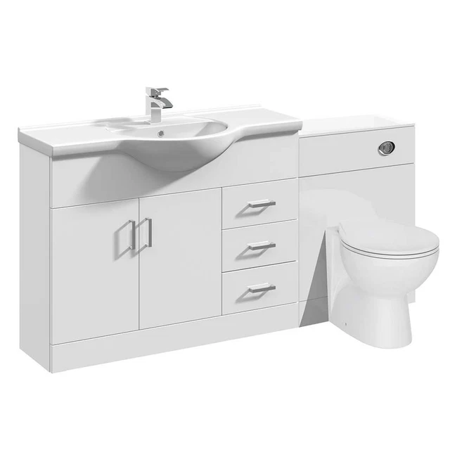 BATHROOM BASIN SINK Toilet WC Storage Cupboard Furniture Set