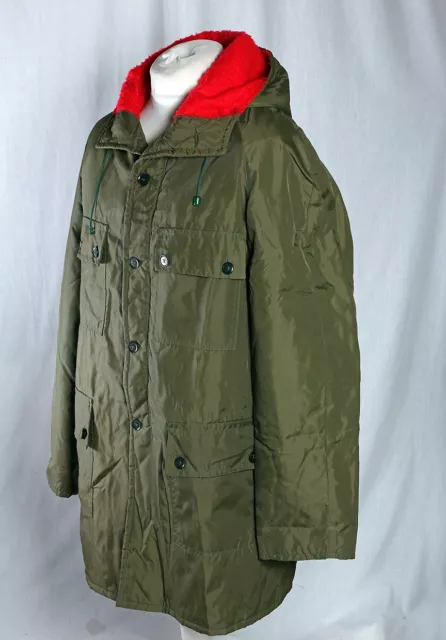 Vintage Parka Anorak Jacket Green Nylon 70's 80's Made in England Size L-XL Coat