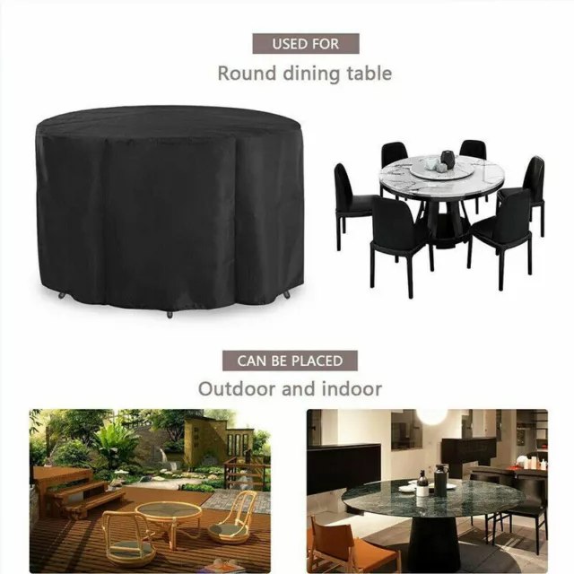 Waterproof Outdoor Indoor Furniture Cover Round Table Heavy Duty Garden Patio UK