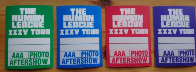 The Human League Collection of Backstage Passes  XXXV Tour 2012 Brand New