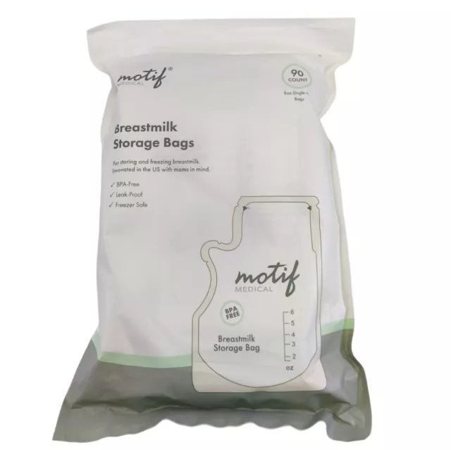 Motif Breastmilk Storage Bags 90 Ct 8 oz BPA Free Leak Proof Easy Pour Spout