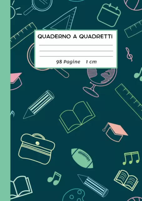 9781914329647 QUADERNO A Quadretti 1cm: Quaderno Appunti - Carta
