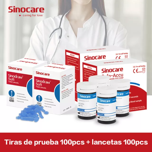 Válido hasta 2024 Tiras reactivas de glucosa en sangre 100X para Safe-Accu