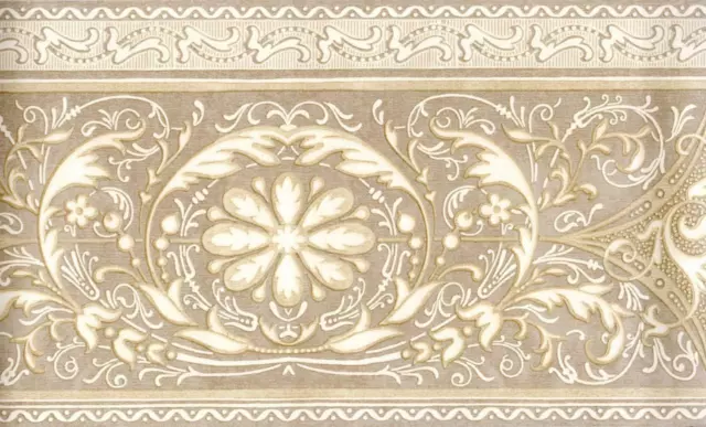 Scroll Acanthus Leaf Arabesque Filigree Lattice Damask Molding Wallpaper Border