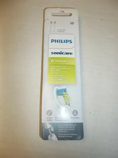 Philips Sonicare genuino con DiamondClean reemplazo de 2 cabezales de cepillo HX6062 blanco
