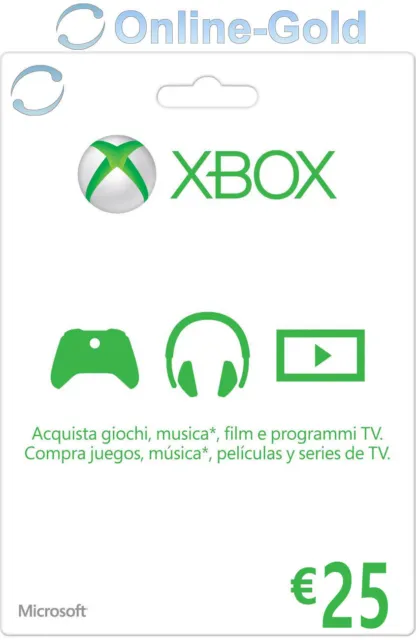 25 EUR Buono regalo digitale Xbox - €25 Euro prepagato Codice Xbox One 360 - IT