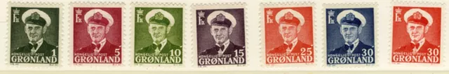 1950-60 Greenland Scott # 28 29 30 31 32 33 34 36 37 38 MLH  OG