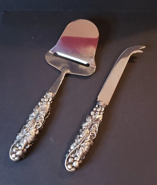 Juego de cuchillos y cuchillos de queso vintage vid de uva acero inoxidable resistente