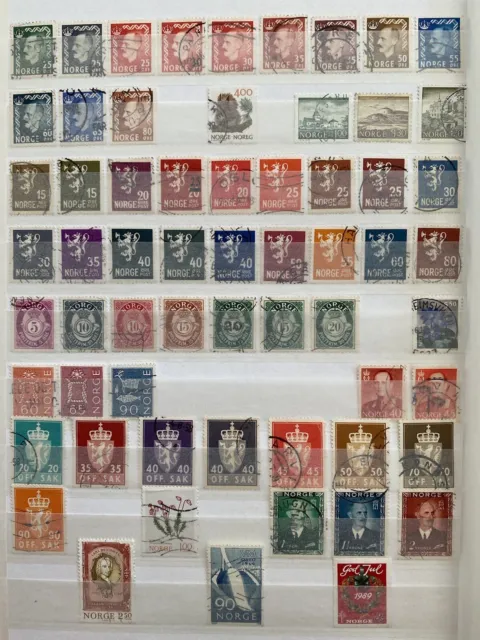 Konvolut 76 Briefmarken Norwegen Norge Postfrisch & Gestempelt