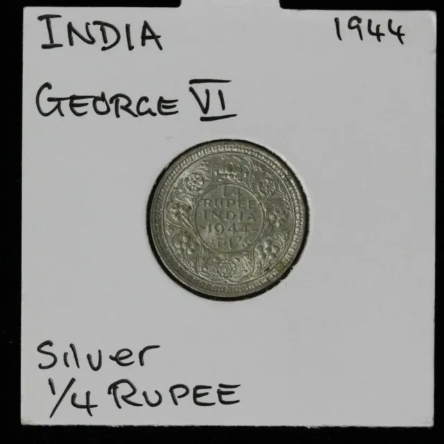 India British 1/4 Rupee 1944 Silver (UCL1Z623)
