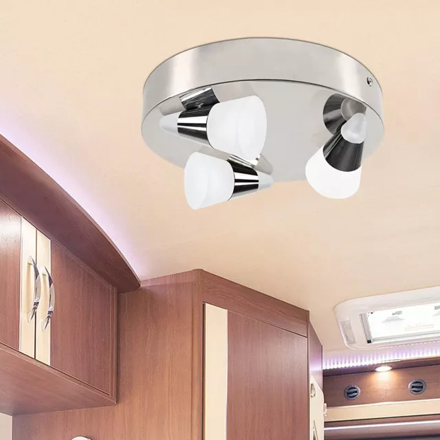 Facon 12V 8Inch LED RV Ceiling Dome Light Fixtures for Camper Trailer Interior
