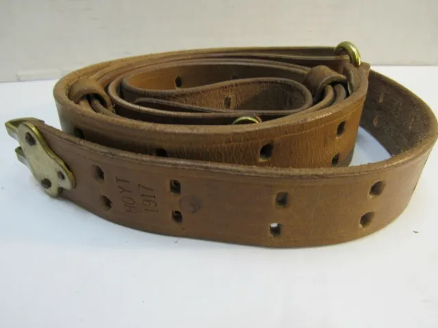 WWI US M1907 Leather Sling Marked HOYT 1917 REPRO M1917