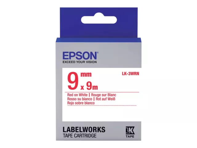 Epson C53S653008  LabelWorks LK-3WRN - Red on white Roll (0.9 cm x 9 m) 1 roll(s