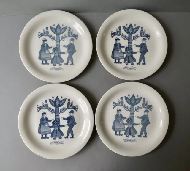 4 assiettes plates à dessert ou entrée Royal Sphinx Maastricht vintage années 60