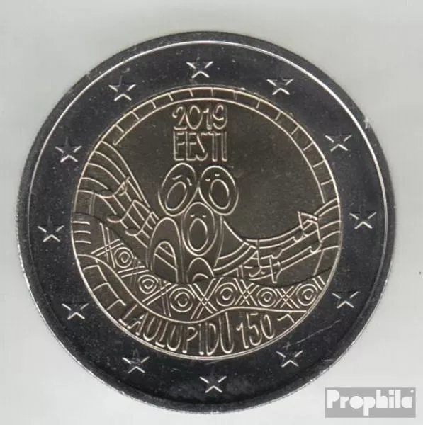 estonie 2019 Fleur de coin (FDC) édition: 1 m. 2019 2 euro 150 Années festival d